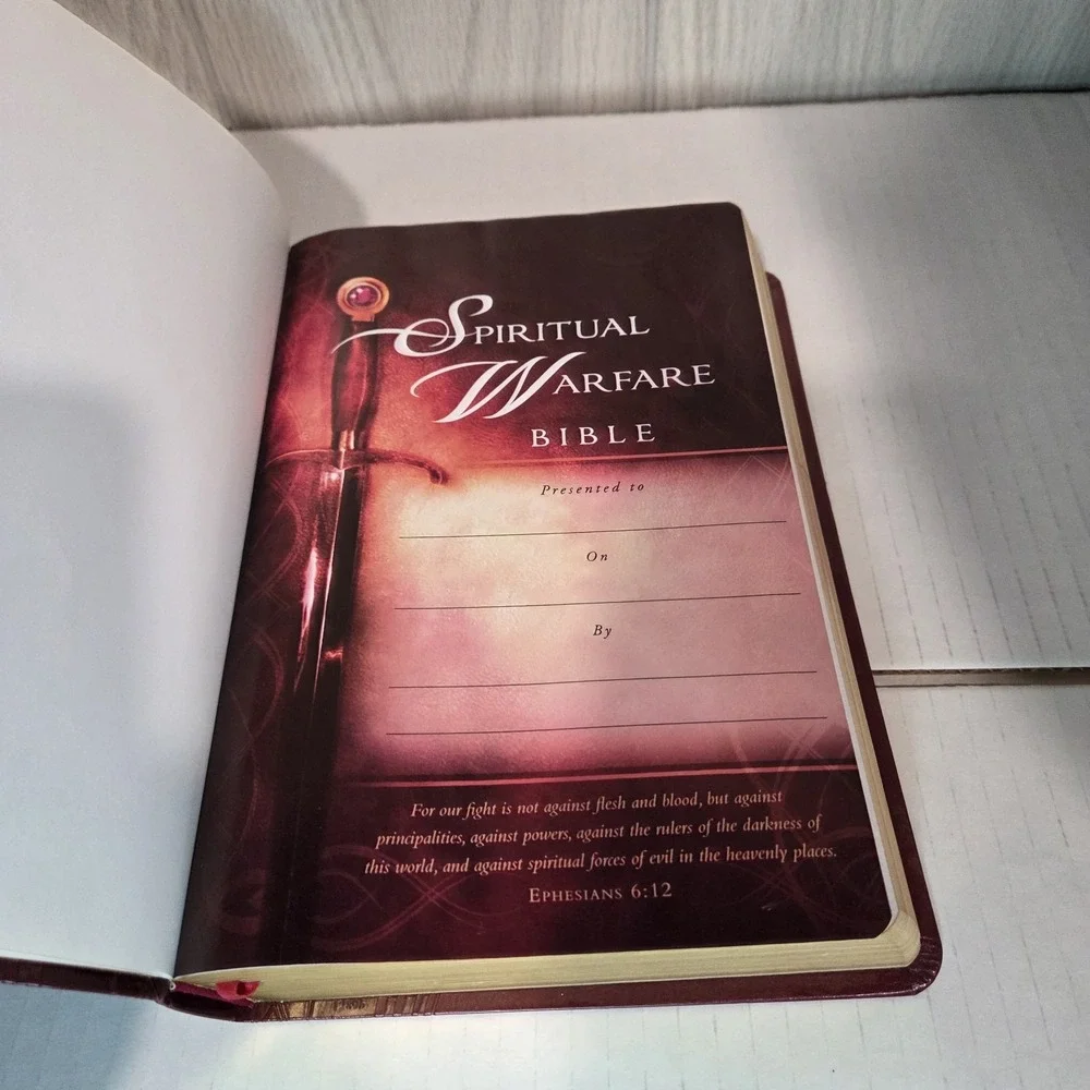 Spiritual Warfare Bible Modern English Version Red Leather 2014